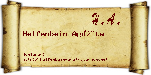 Helfenbein Agáta névjegykártya